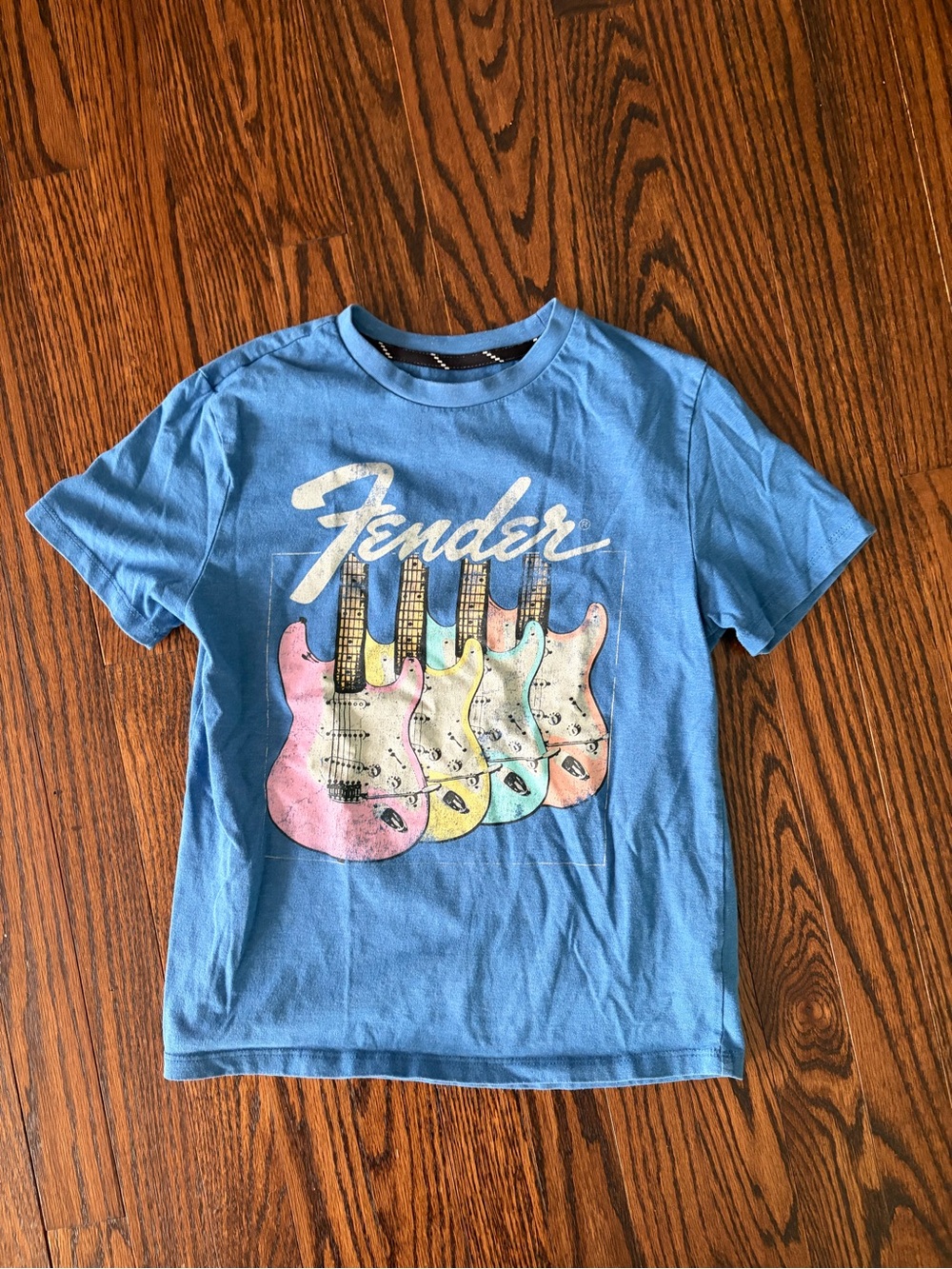 Fender Kids Blue Graphic Guitar T-Shirt Size M (8/10)